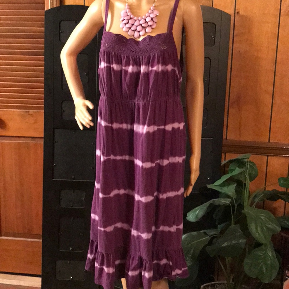 Horizontal striped Tye-dye look Dress